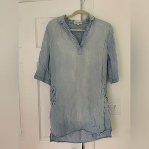 Anthropologie Cloth & Stone Chambray Denim Shirt Dress